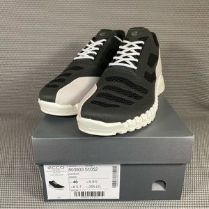 ECCO Zipflex Women’s Breathru Sneakers Lace-up Comfort Shoes US 9 EU 40 Black